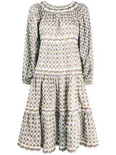 Tory Burch платье с принтом и пышными рукавами