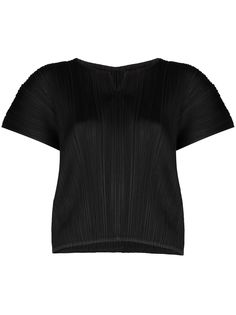 Pleats Please Issey Miyake блузка с вырезом на воротнике