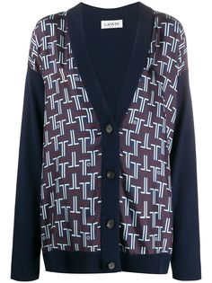 LANVIN кардиган с логотипом и вставками