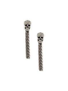 Alexander McQueen серьги с декором Skull и кристаллами