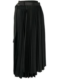 Sacai плиссированная юбка с поясом