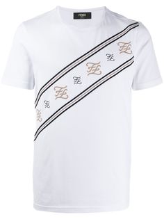 Fendi футболка с вышивкой Karligraphy
