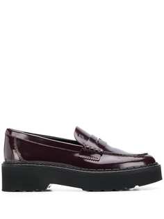 Tods лоферы на каблуке Tod`S