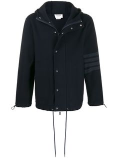Thom Browne саржевая куртка с капюшоном и полосками 4-Bar