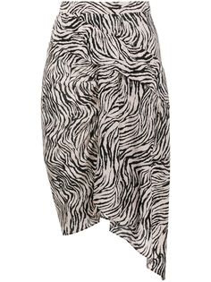 Isabel Marant юбка асимметричного кроя с зебровым принтом