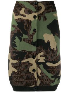 Moschino юбка-карандаш с камуфляжным принтом