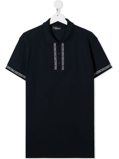 Young Versace polo shirt with logo edging