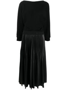 Givenchy плиссированное платье с логотипом