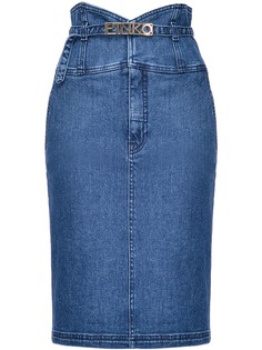 Pinko юбка узкого кроя с металлическим логотипом