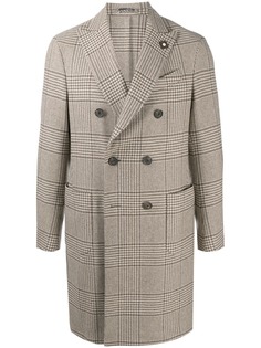 Lardini двубортное пальто в клетку