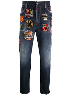 Dsquared2 прямые джинсы с нашивками