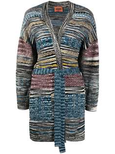 Missoni пальто-кардиган вязки интарсия с поясом
