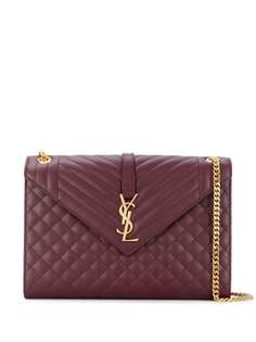 Saint Laurent большая сумка-конверт на плечо с монограммой