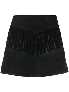 MM6 Maison Margiela юбка мини с бахромой