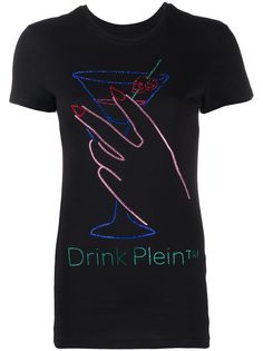 Philipp Plein футболка Neon Drink со стразами