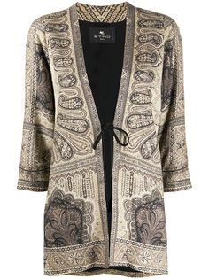Etro пальто с принтом пейсли и кулиской