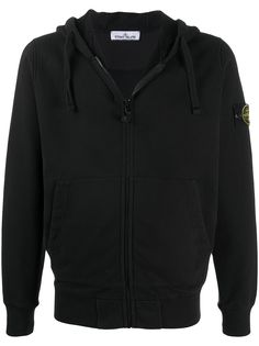 Stone Island худи на молнии с нашивкой-логотипом