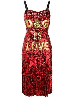 Dolce & Gabbana платье D&G is Love с пайетками