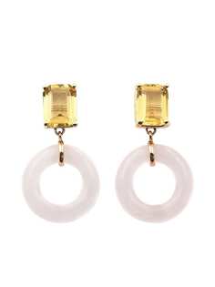 BONDEYE JEWELRY серьги Munchkin Glazed из желтого золота с цитринами и кварцем