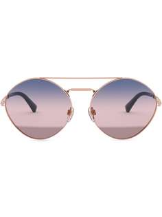 Valentino Eyewear солнцезащитные очки в овальной оправе с заклепками