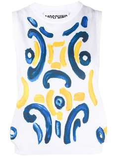 Moschino трикотажный топ Majolica с принтом