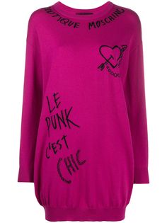 Boutique Moschino платье-джемпер с вышивкой