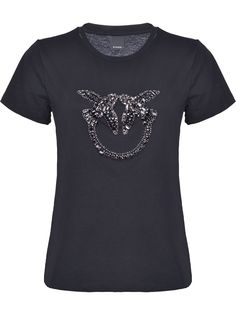 Pinko декорированная футболка с круглым вырезом