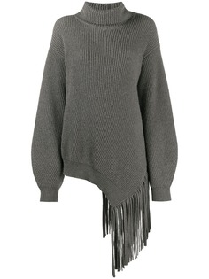 Stella McCartney джемпер в рубчик с бахромой
