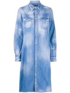 Dsquared2 джинсовое платье-рубашка с прорезями