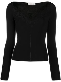Valentino джемпер с кружевной отделкой