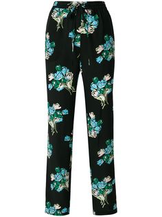 RedValentino брюки с цветочным принтом