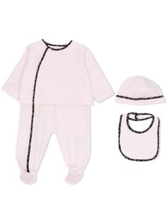 Fendi Kids комбинезон для новорожденного с контрастной отделкой