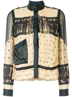 Sacai плиссированная блузка с принтом пейсли