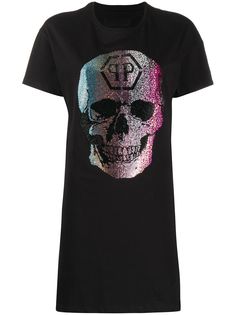 Philipp Plein платье-футболка Rainbow Skull