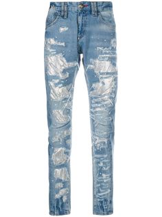 Philipp Plein декорированные джинсы