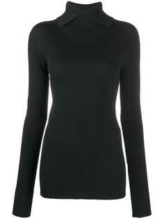 Jil Sander джемпер в рубчик с высоким воротником