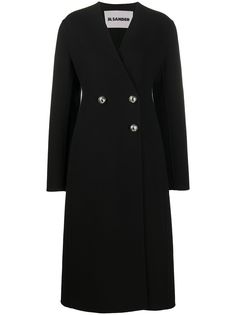 Jil Sander двубортное пальто асимметричного кроя