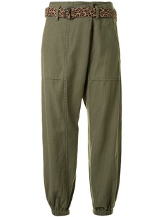 R13 брюки с низким шаговым швом и эластичным поясом