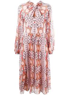 Temperley London платье с драпировкой и принтом