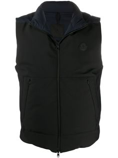 Moncler стеганый жилет с нашивкой-логотипом