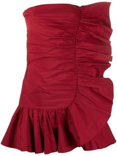 RedValentino платье мини без бретелей с оборками
