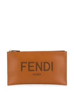 Fendi клатч с тисненым логотипом