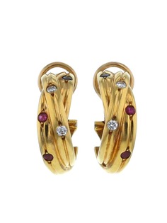 Cartier серьги-кольца Trinity Constellation 1980-х годов из желтого золота с бриллиантами