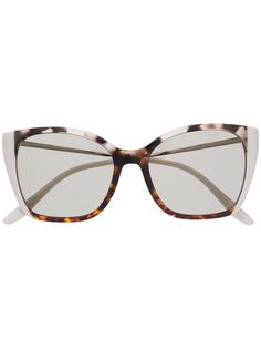 Prada Eyewear солнцезащитные очки в оправе кошачий глаз черепаховой расцветки