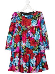 Young Versace ярусное платье с цветочным принтом