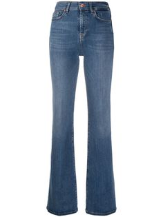 7 For All Mankind расклешенные джинсы с завышенной талией