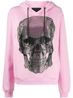 Philipp Plein худи с декором Skull из стразов