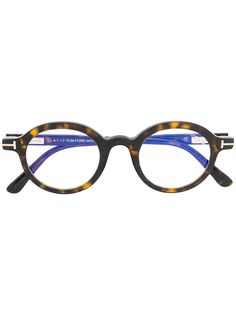 Tom Ford Eyewear круглые очки черепаховой расцветки