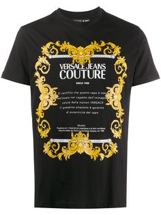 Versace Jeans Couture футболка с принтом Baroque и логотипом