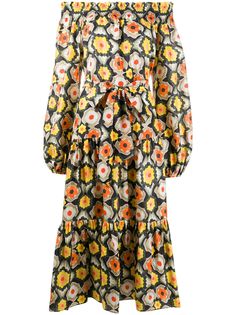 Temperley London платье с открытыми плечами и принтом